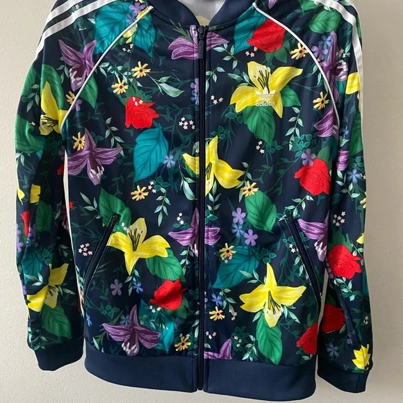 Adidas 3 stripe Women's floral zip up track jacket  - Multicolor - Picture 4 of 5